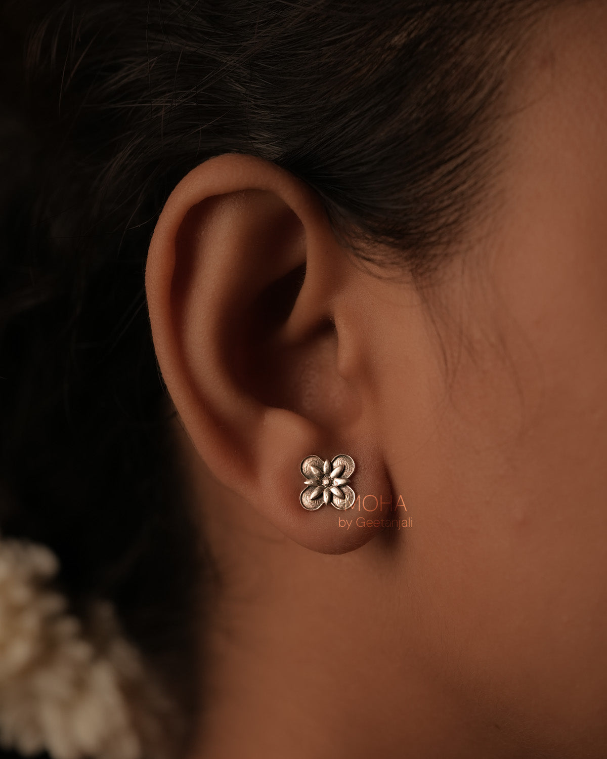 Kaner Silver Stud Earrings by MOHA
