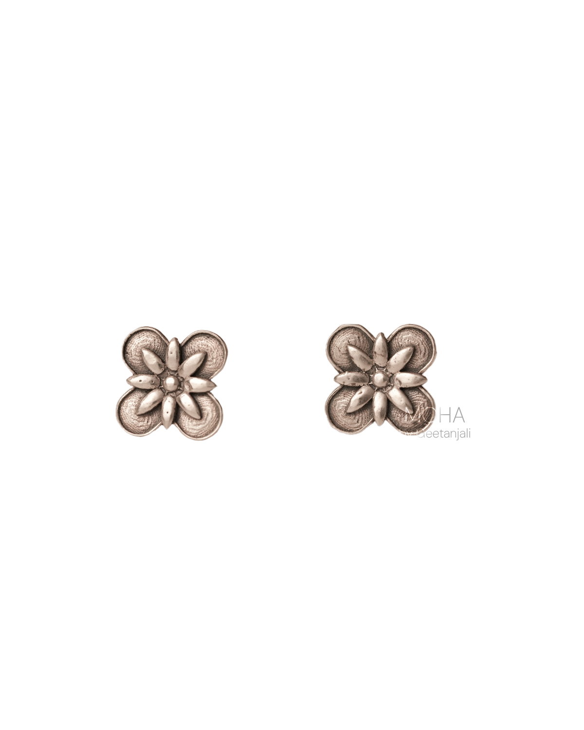 Kaner Silver Stud Earrings by MOHA