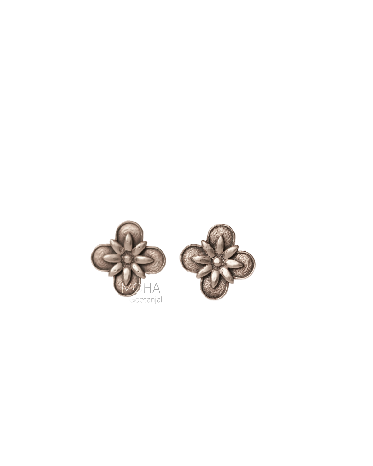Kaner Silver Stud Earrings by MOHA