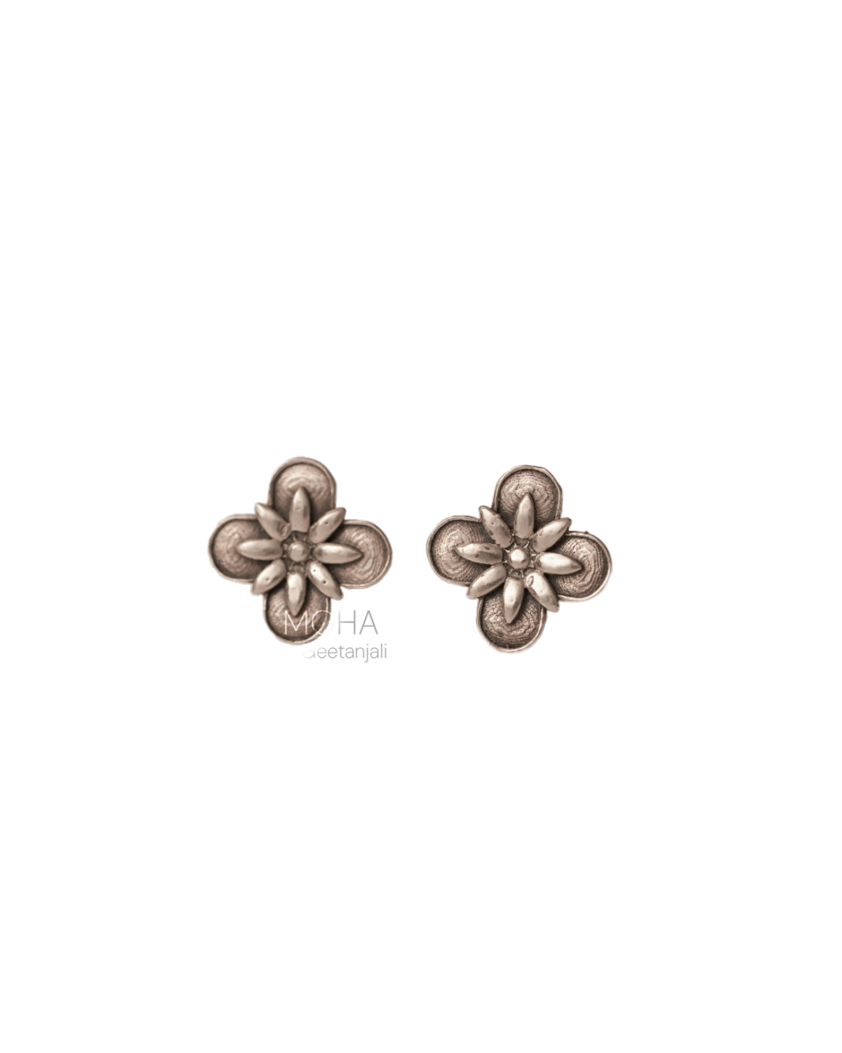 Kaner Silver Stud Earrings by MOHA