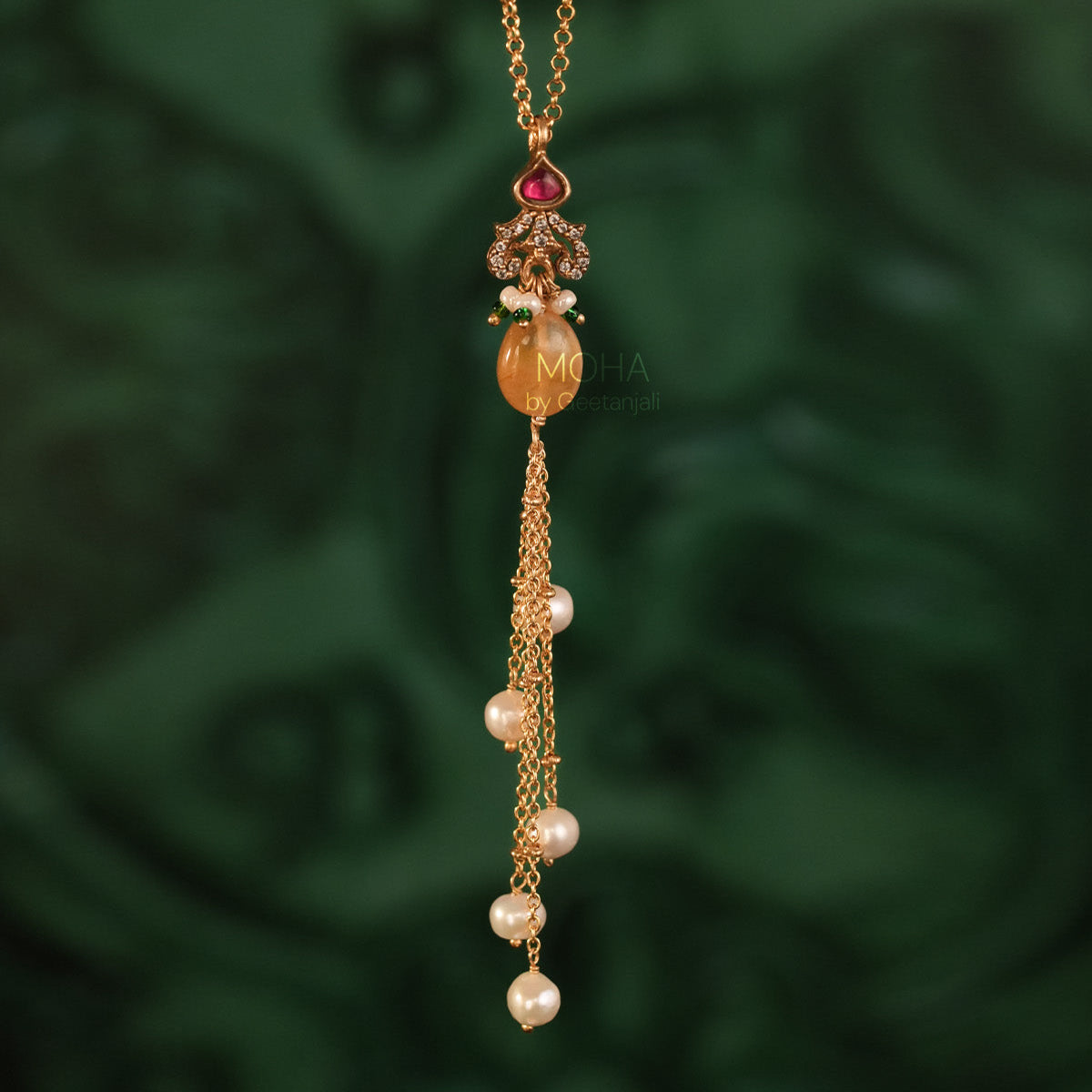 Kanika Silver Pendant with Chain by MOHA