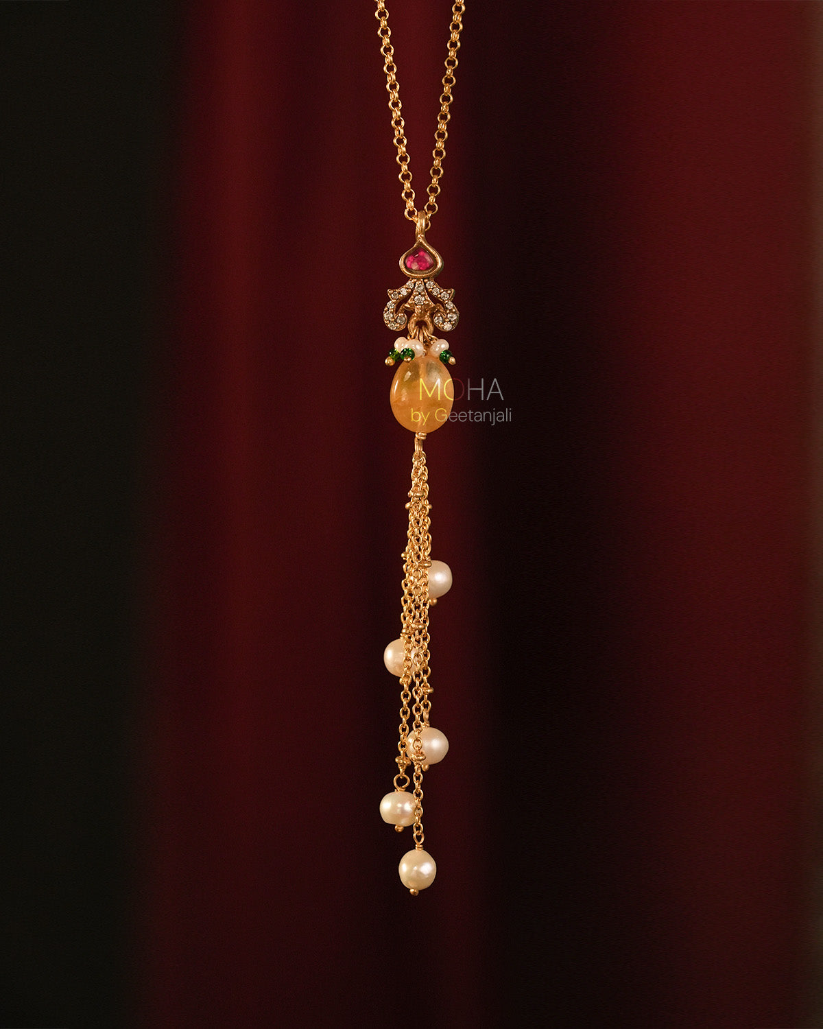 Kanika Silver Pendant with Chain by MOHA