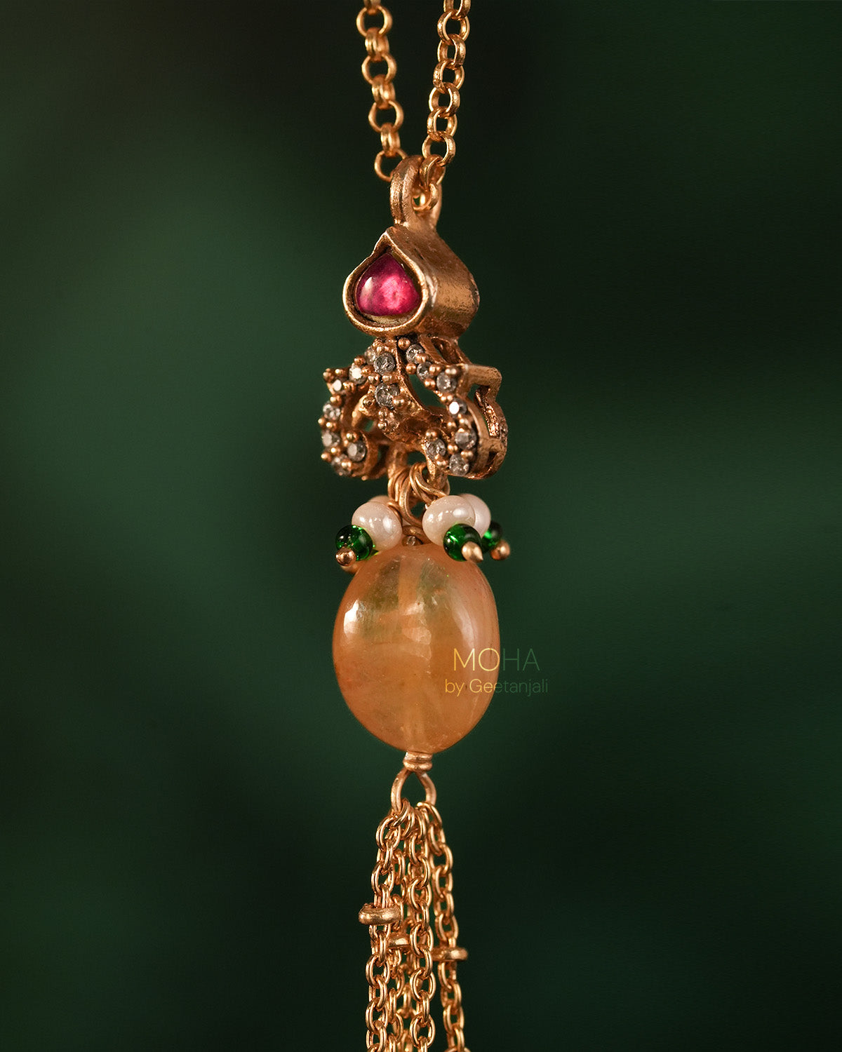 Kanika Silver Pendant with Chain by MOHA