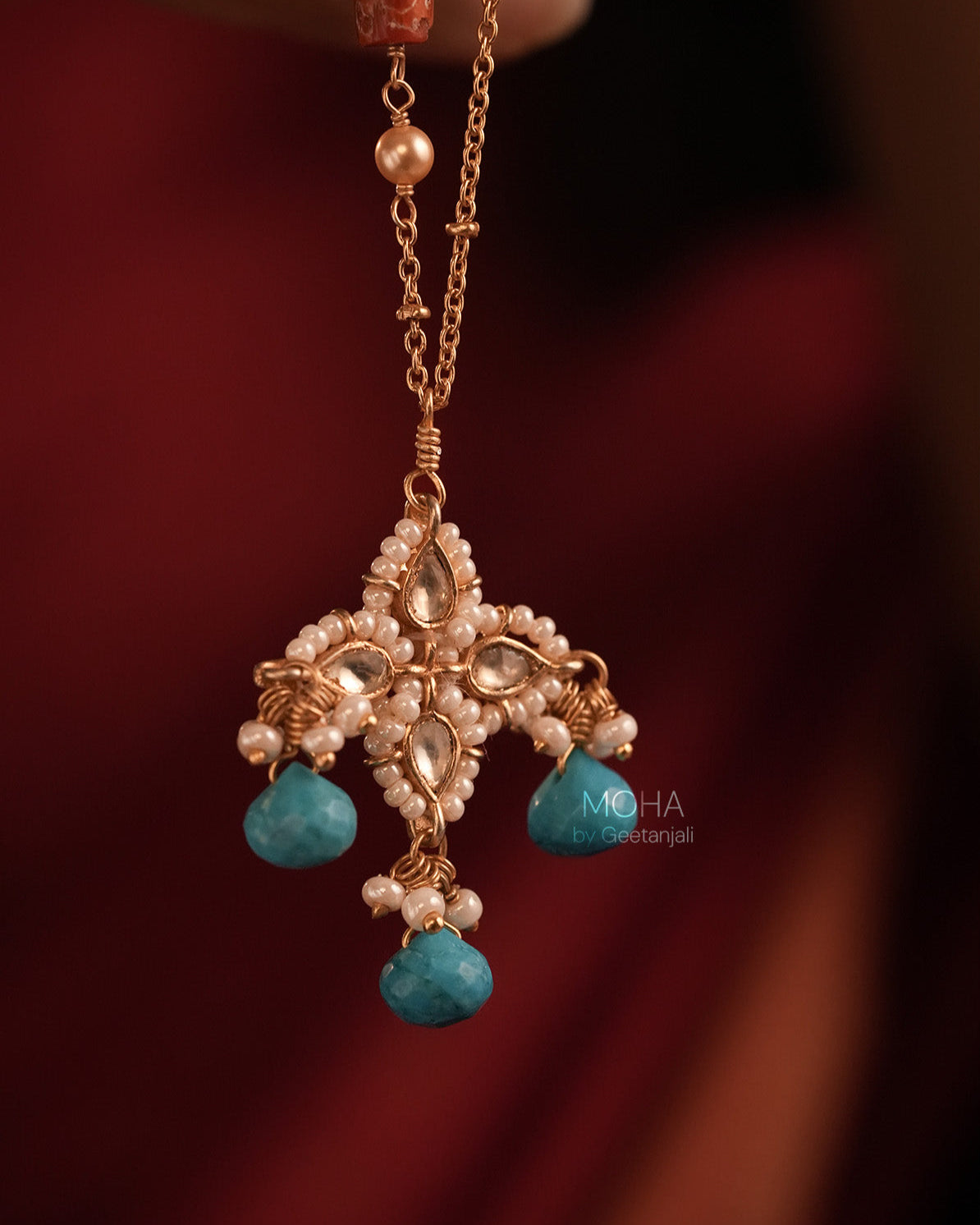 Kasturi Silver Pendant with Chain by MOHA