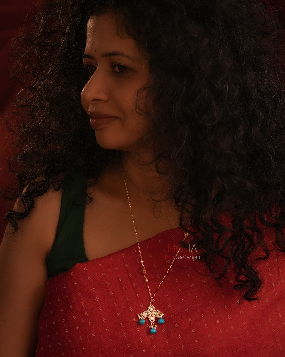 Kasturi Silver Pendant with Chain by MOHA