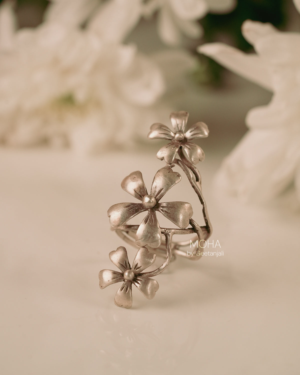 Ketki Silver Finger Ring by MOHA