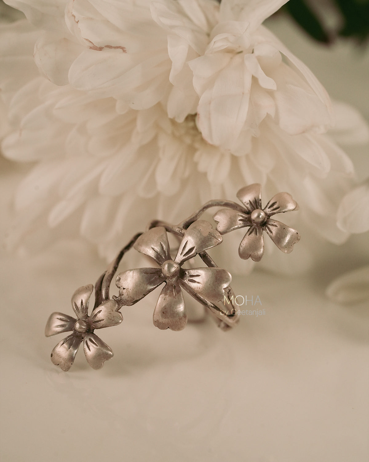 Ketki Silver Finger Ring by MOHA