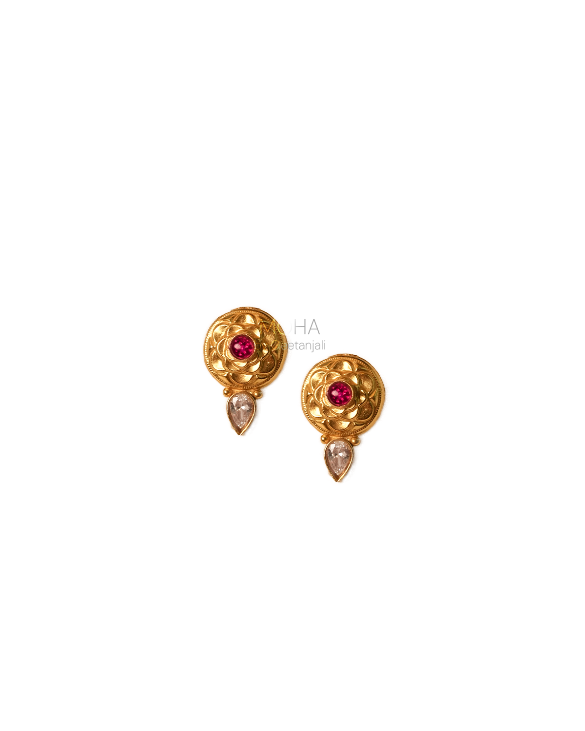 Kolhapur Saaj Silver Stud Earrings by MOHA