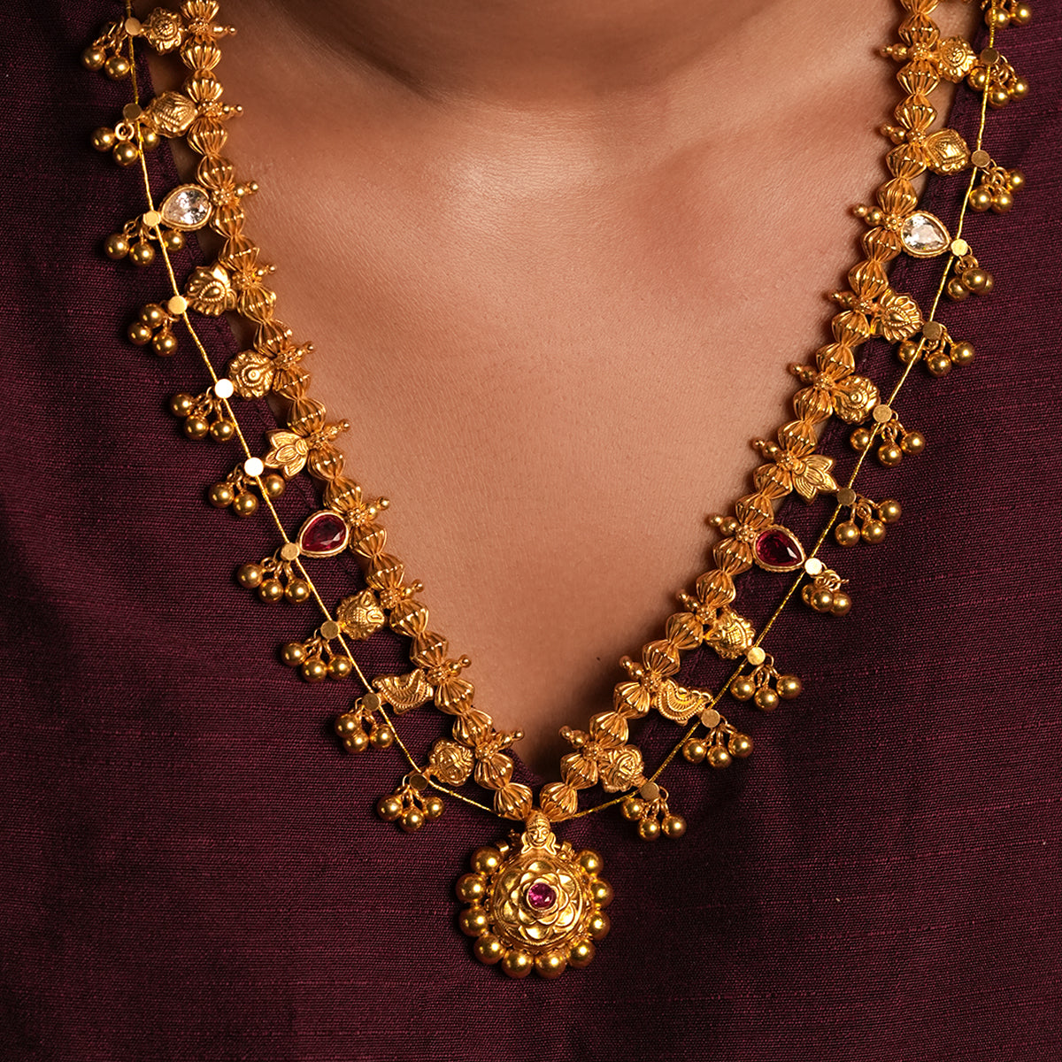 Kolhapur Saaj Necklace Gold plated by Moha
