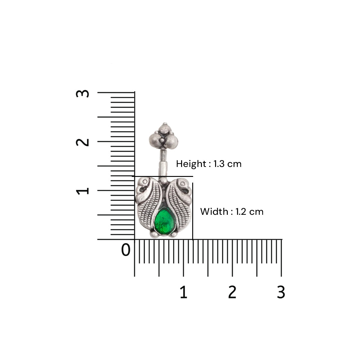 Kuhoo Silver bugadi pierced (Green) by Moha