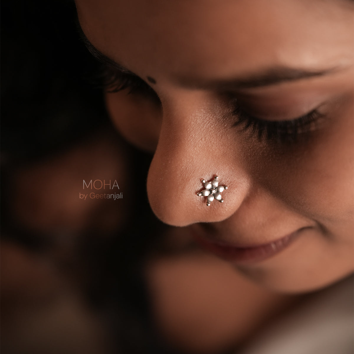 Kumud Silver Nosepin Pierced by MOHA