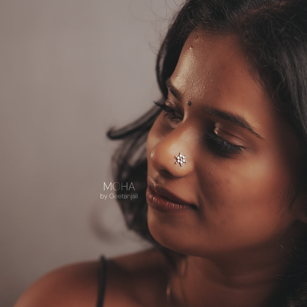 Kumud Silver Nosepin Pierced by MOHA