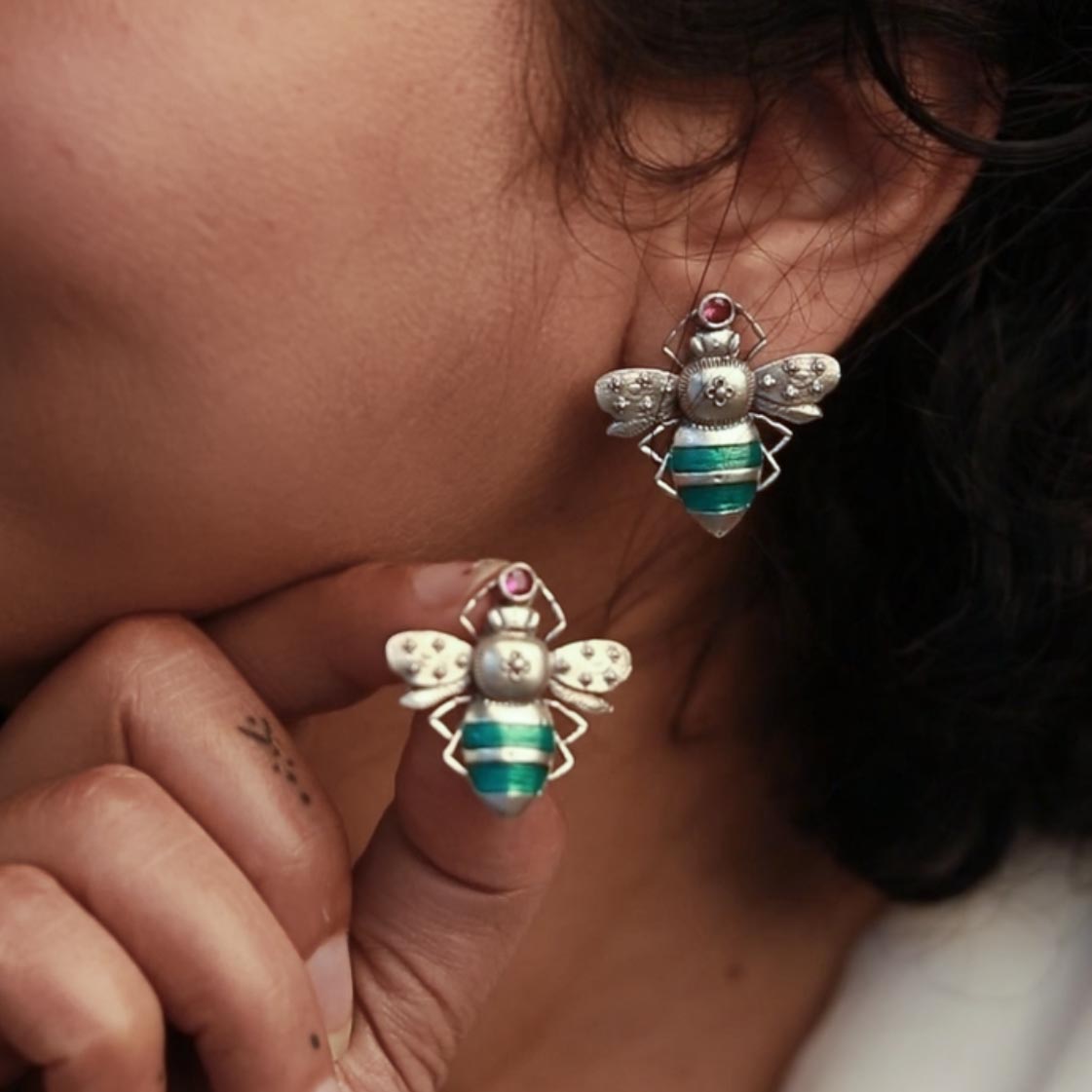 madhu silver earrings by moha