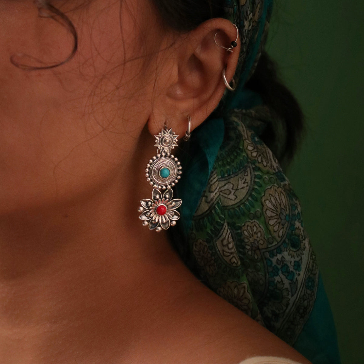 mallika abha silver dangle earrings by moha