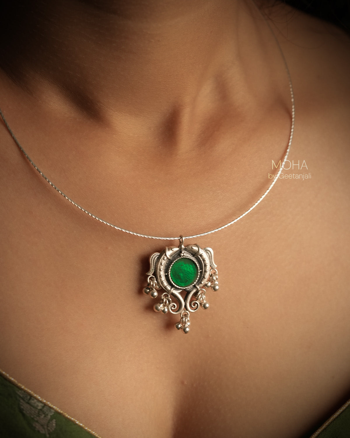 Matsya Silver Pendant with Chain by MOHA