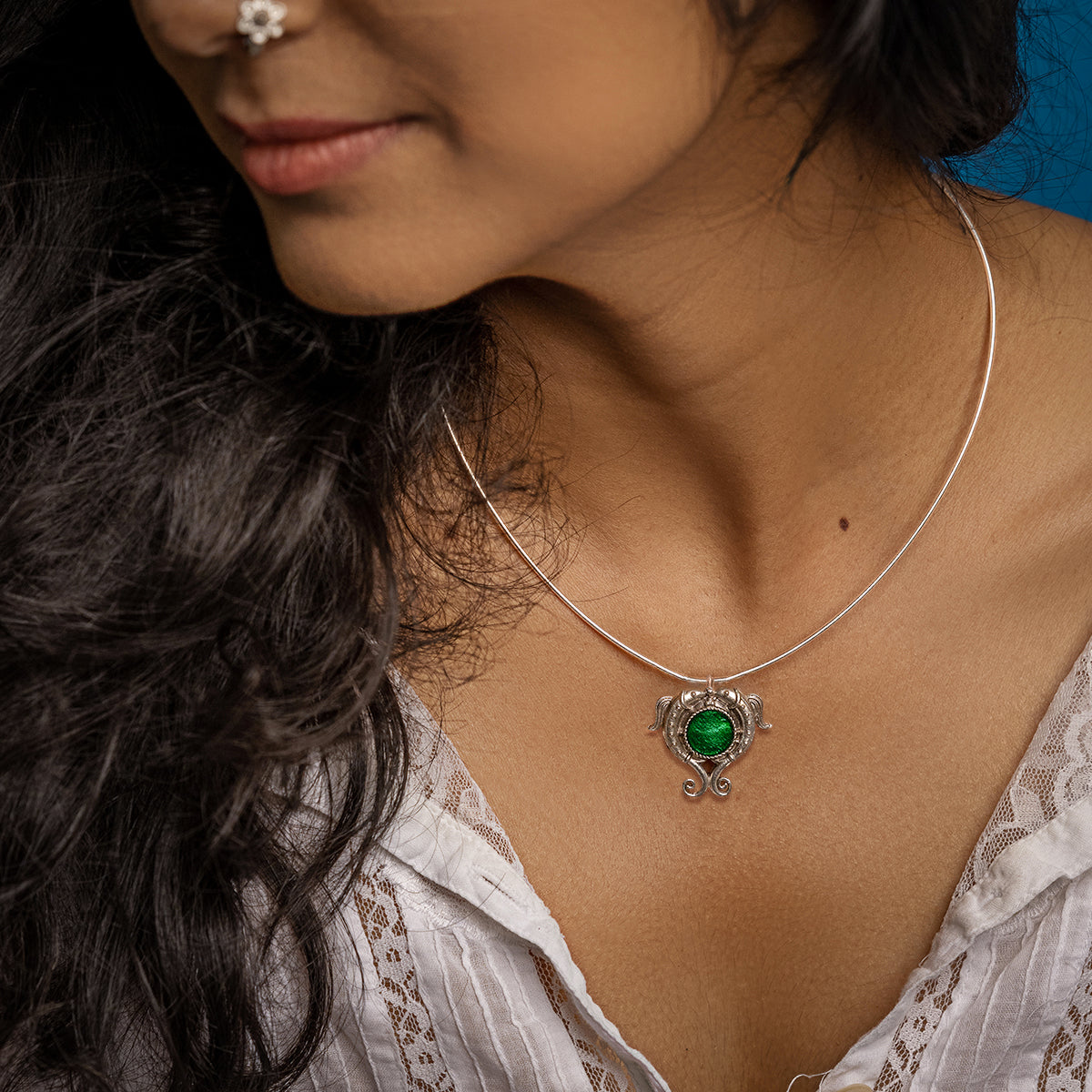 matsya silver pendant with chain by moha