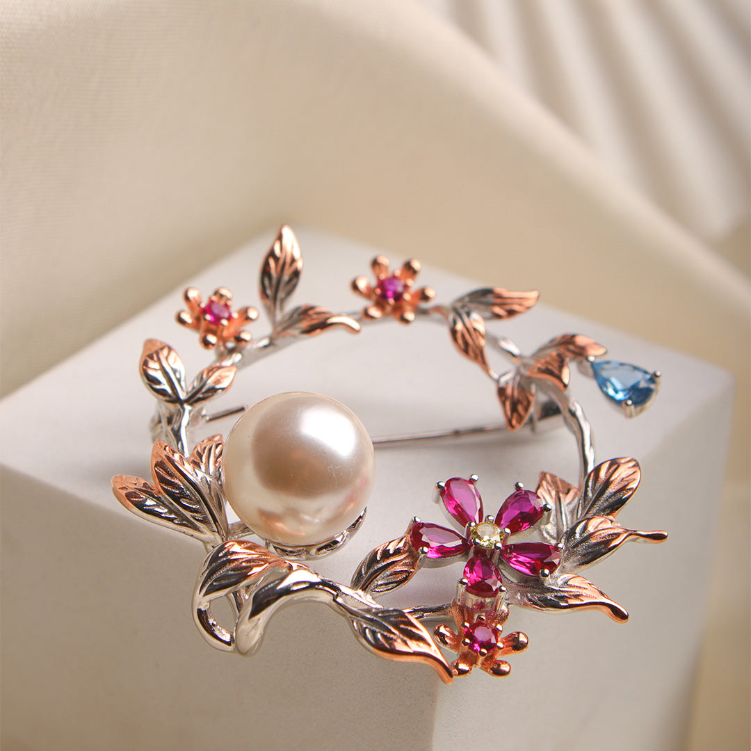 Mistletoe Silver Brooch By MOHA