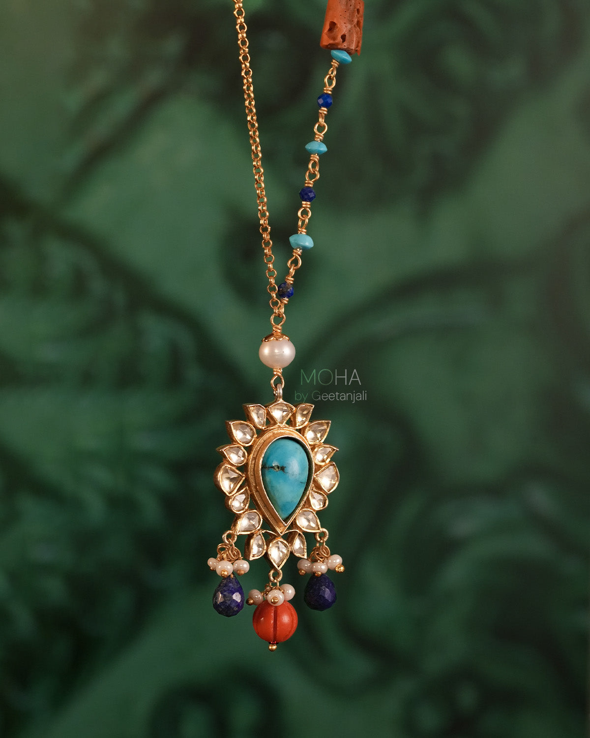 Mohini Silver Pendant with Chain by MOHA