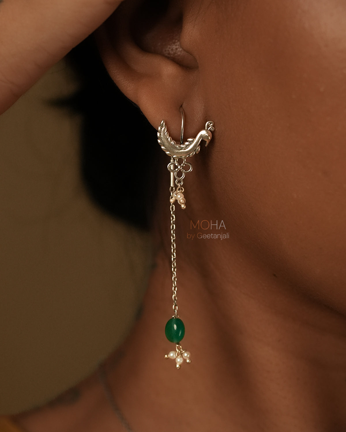 Mor Silver Sui Dhaga Earrings by MOHA