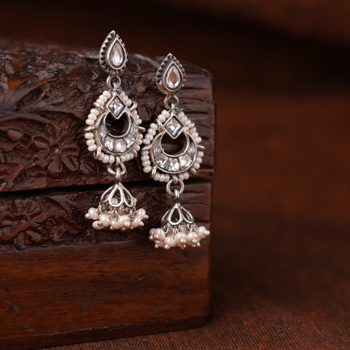 moti chand silver jhumki by moha