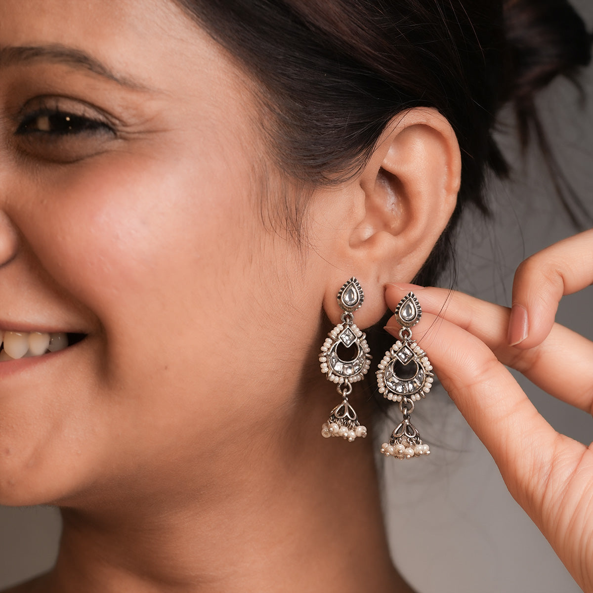 moti chand silver jhumki by moha