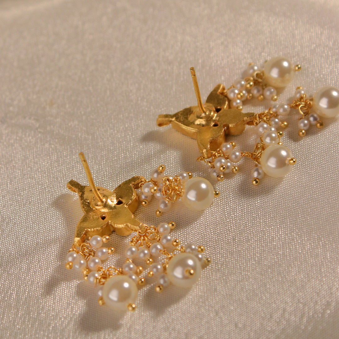 moti padma silver earrings by moha