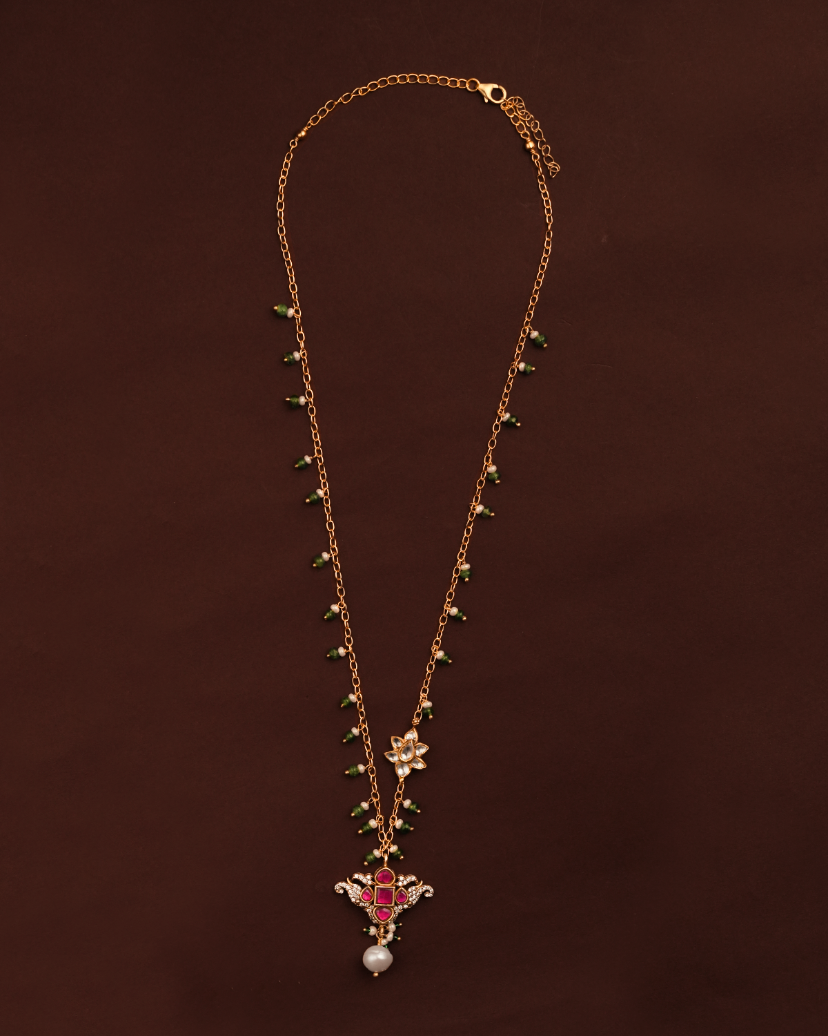 Mrinalini Silver Pendant with Chain by MOHA