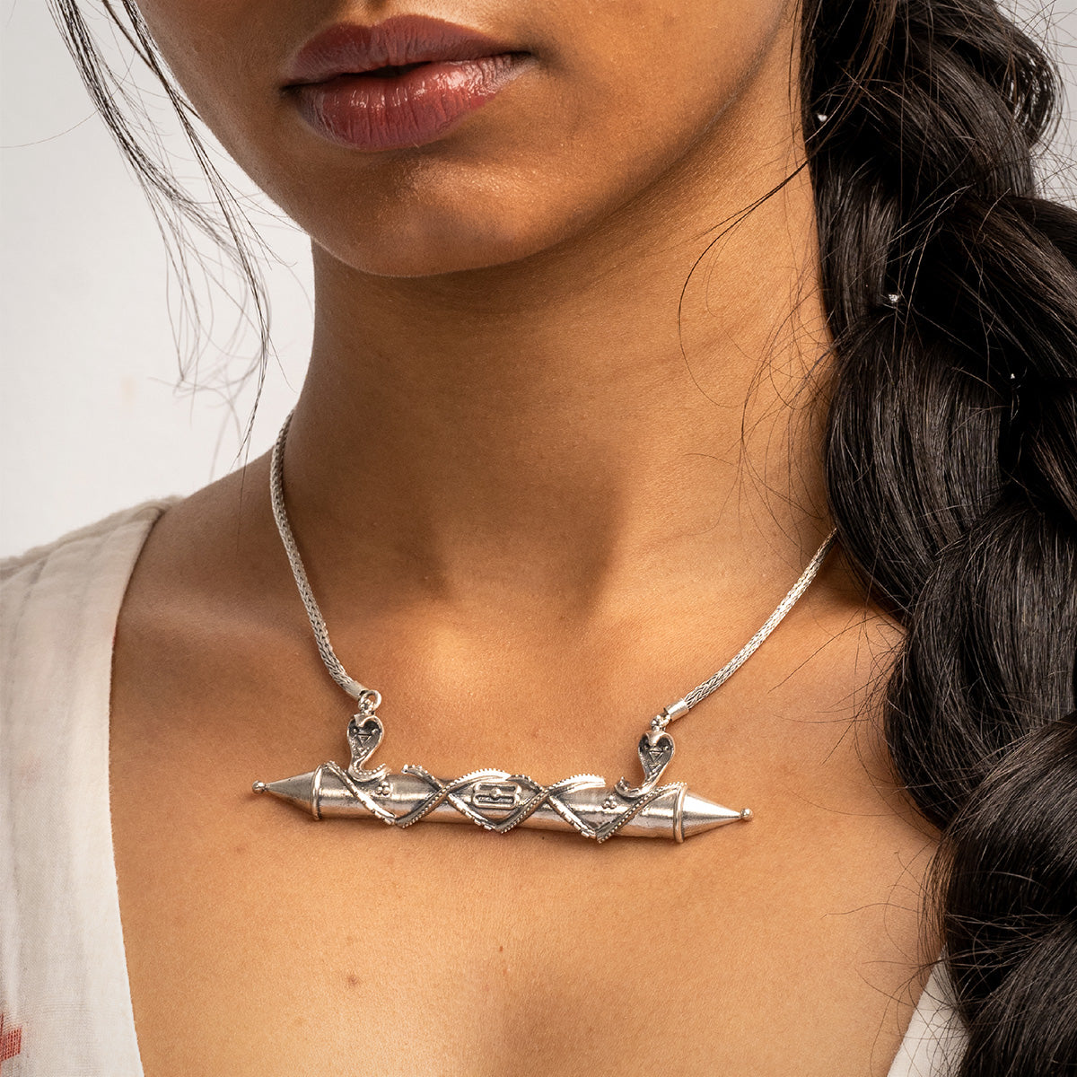 naag chaitanya silver pendant necklace