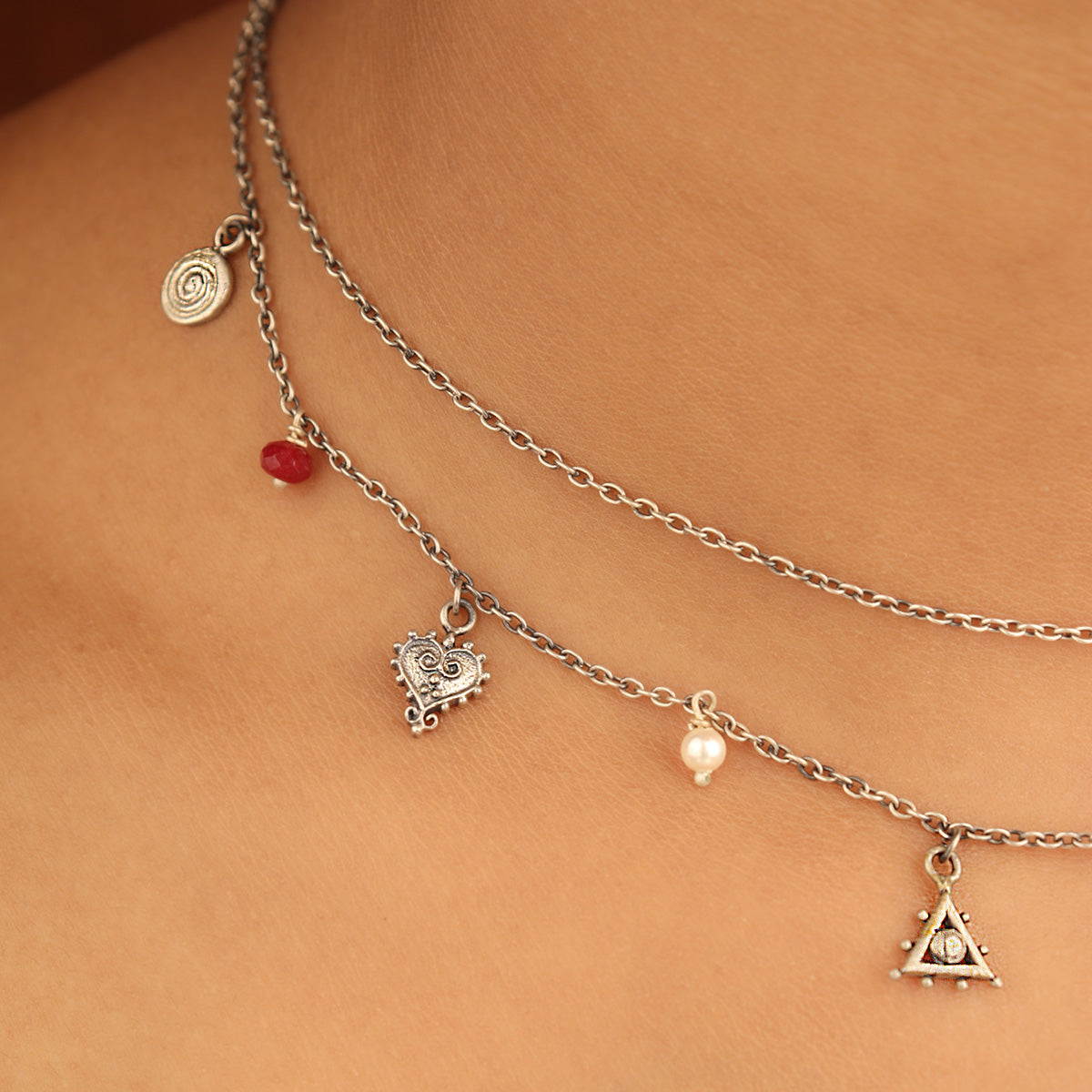 nakshatra silver charms necklace by moha