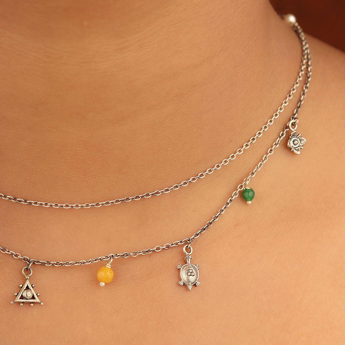 nakshatra silver charms necklace by moha