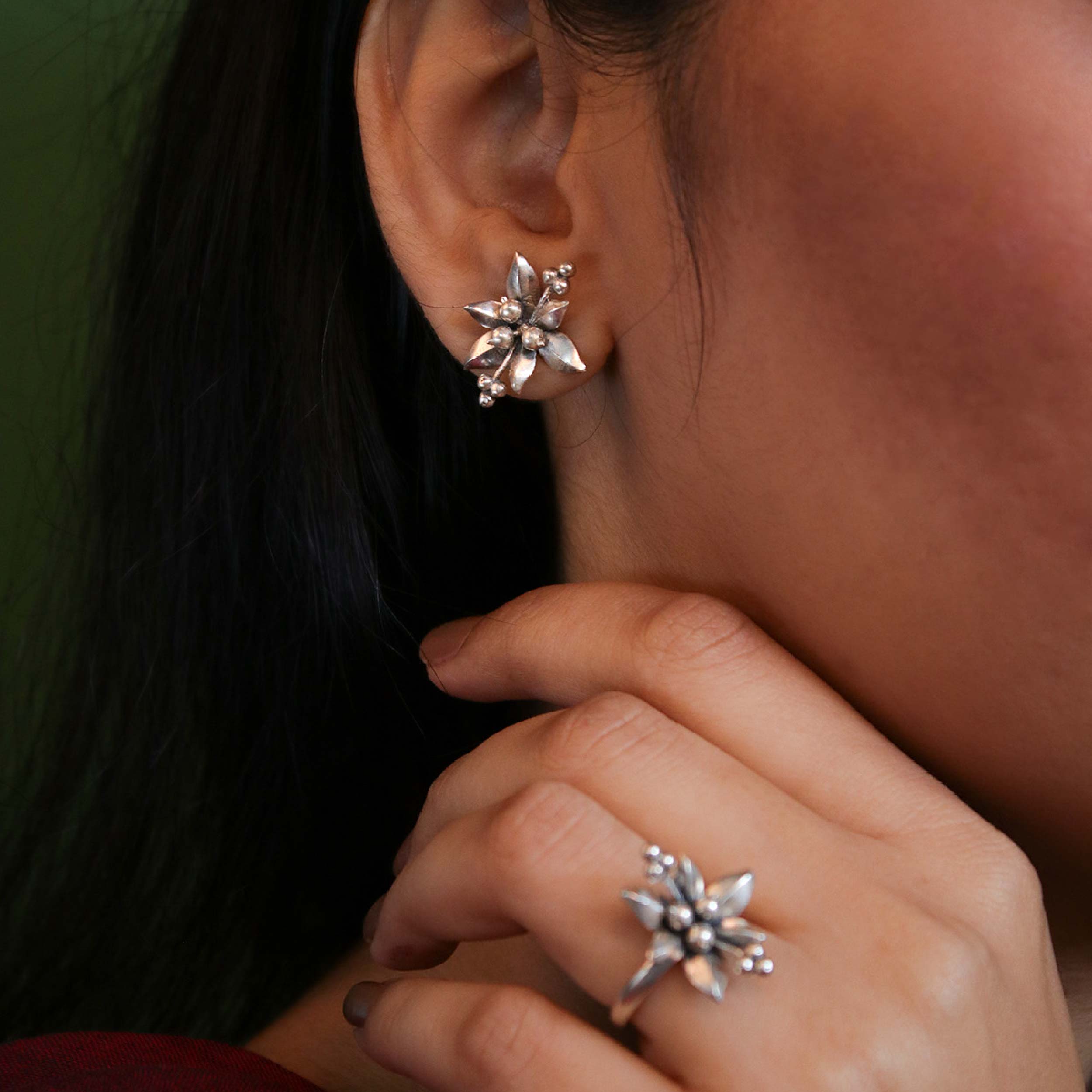 nargis silver earrings by moha