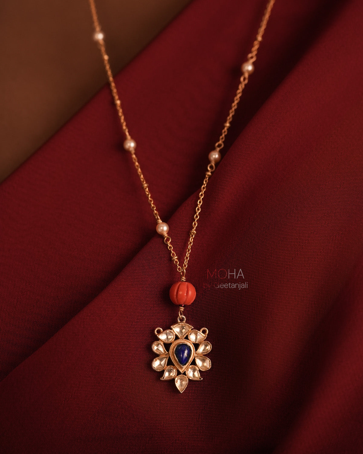 Neel Noor Silver Pendant with Chain by MOHA