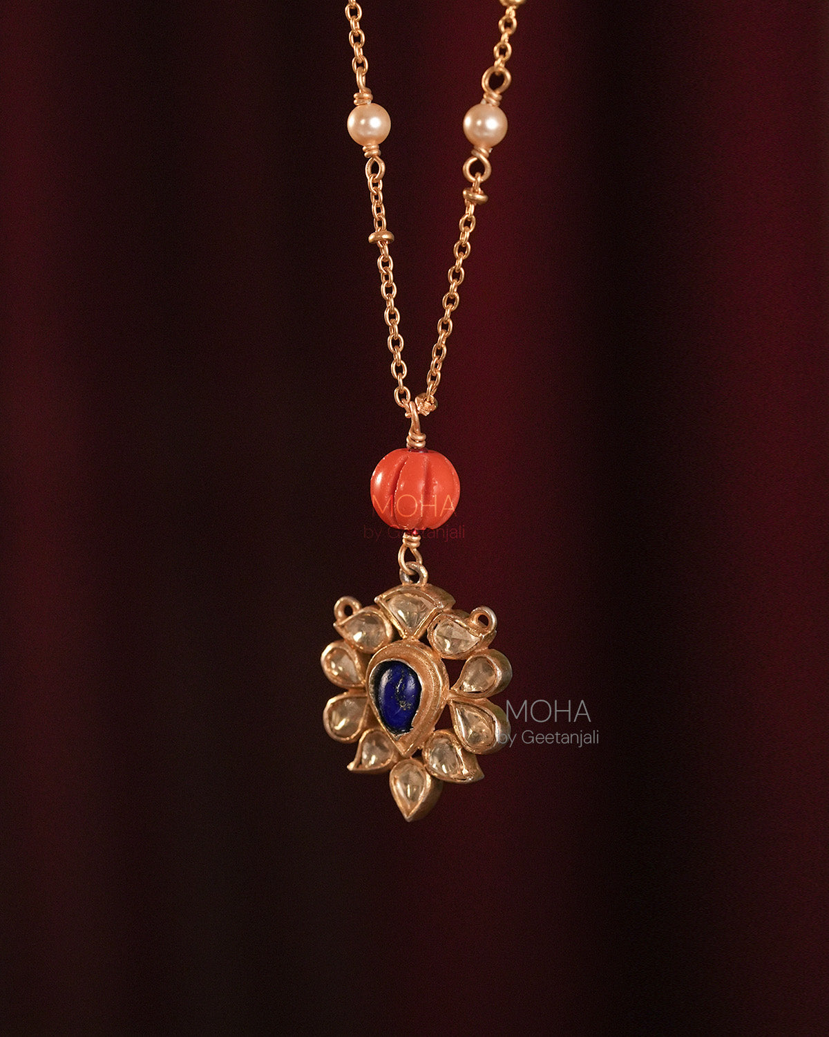 Neel Noor Silver Pendant with Chain by MOHA