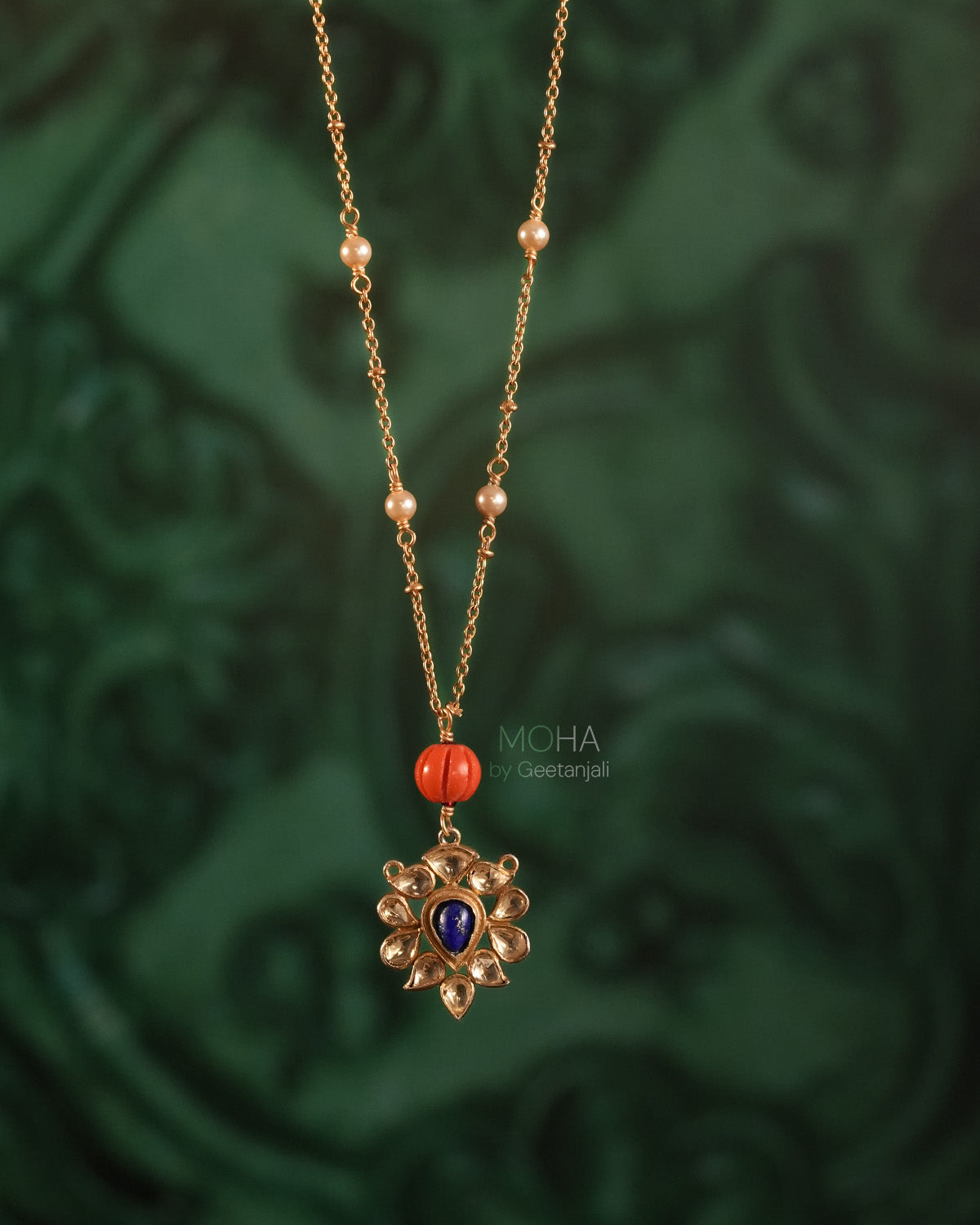 Neel Noor Silver Pendant with Chain by MOHA