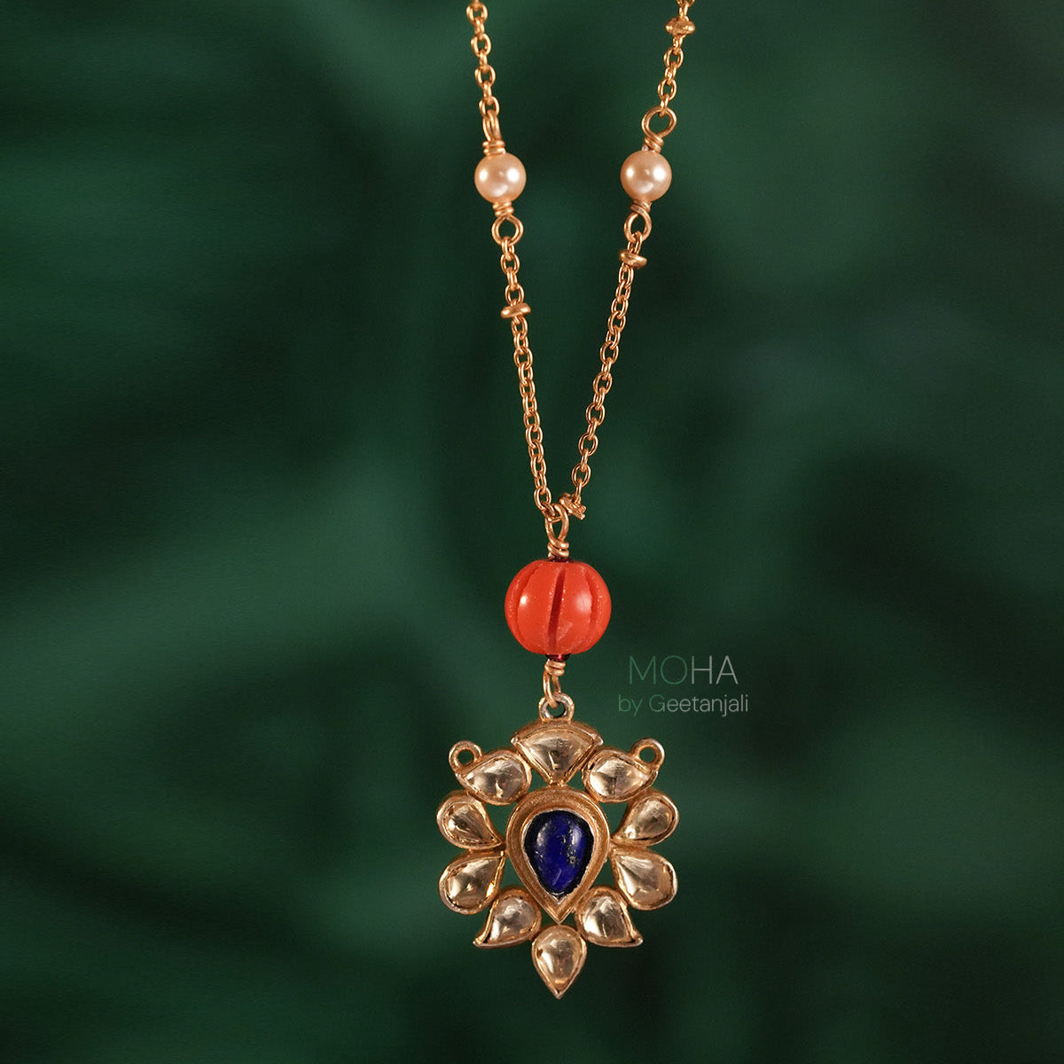Neel Noor Silver Pendant with Chain by MOHA