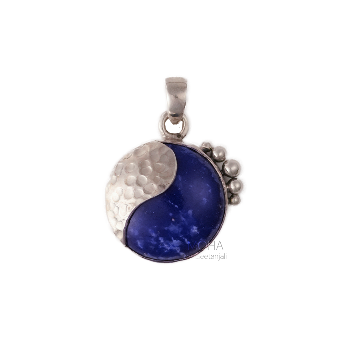 Neel Silver Pendant with Lapiz Lazuli Stone by Moha (Only Pendant)