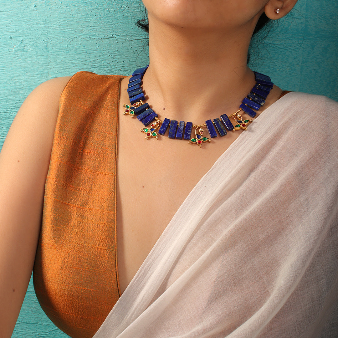 Neelkanth Silver Necklace By MOHA