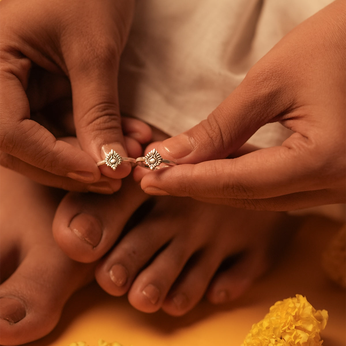 Pankhudi Silver Toe Rings by MOHA