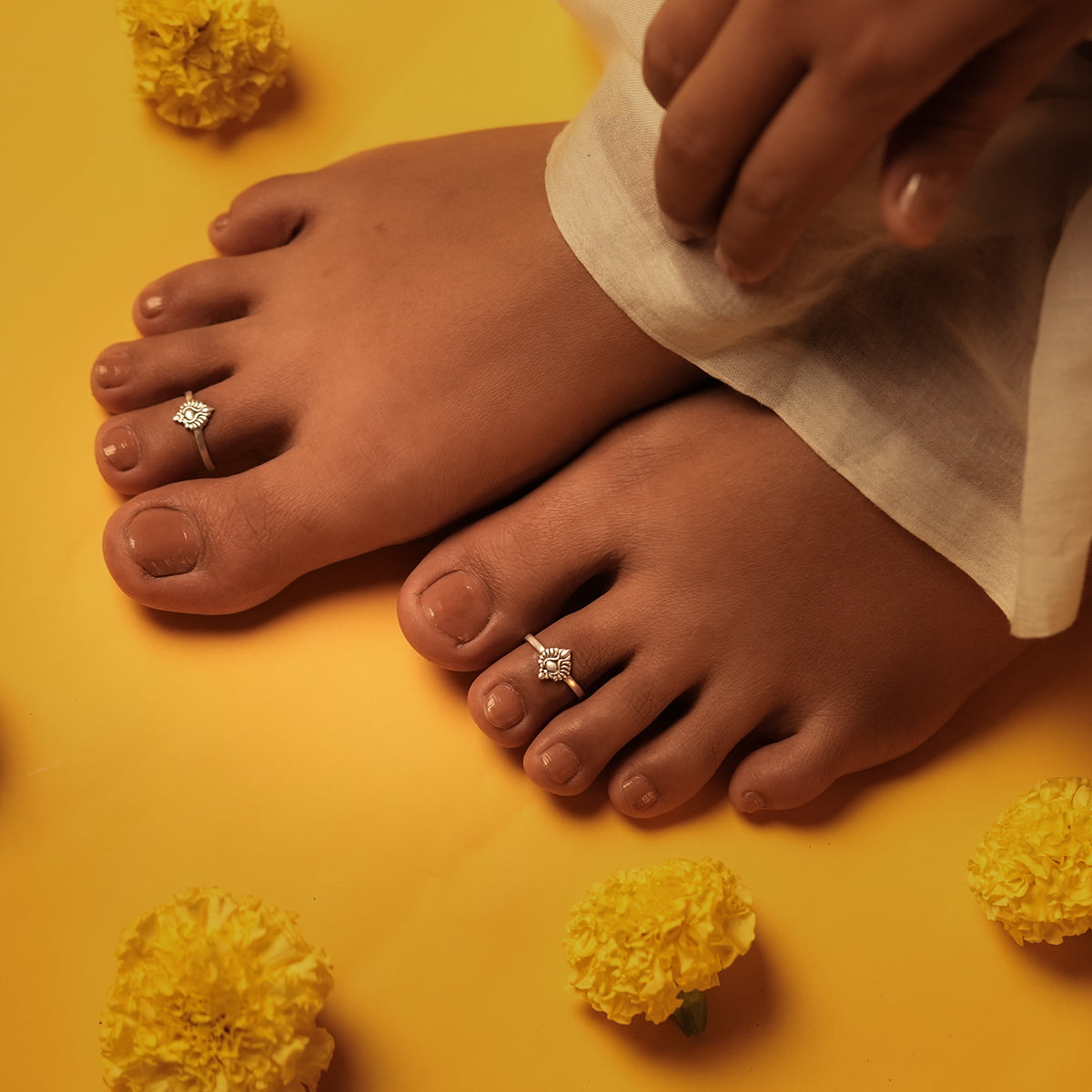 Pankhudi Silver Toe Rings by MOHA