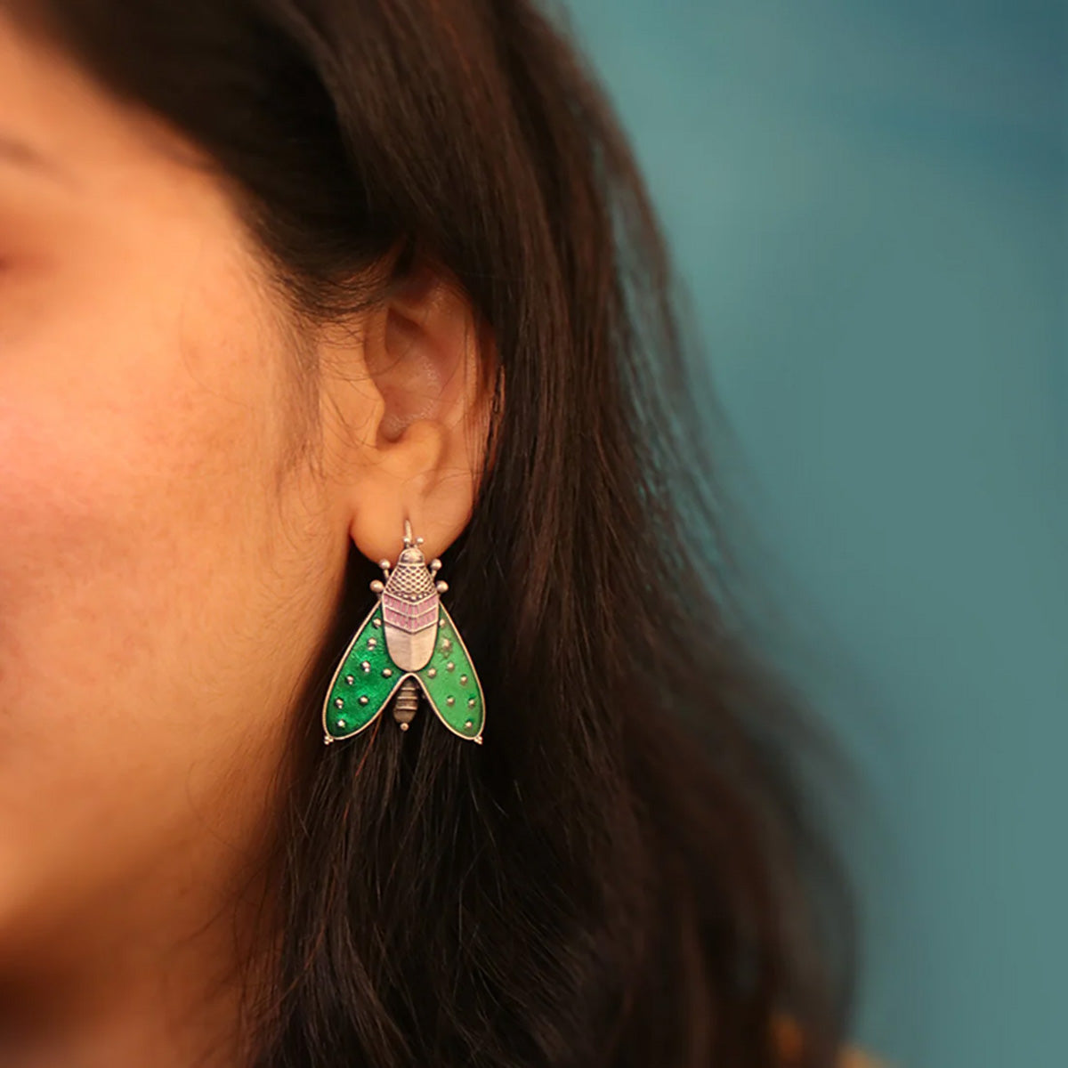 patanga siilver earrings big by moha