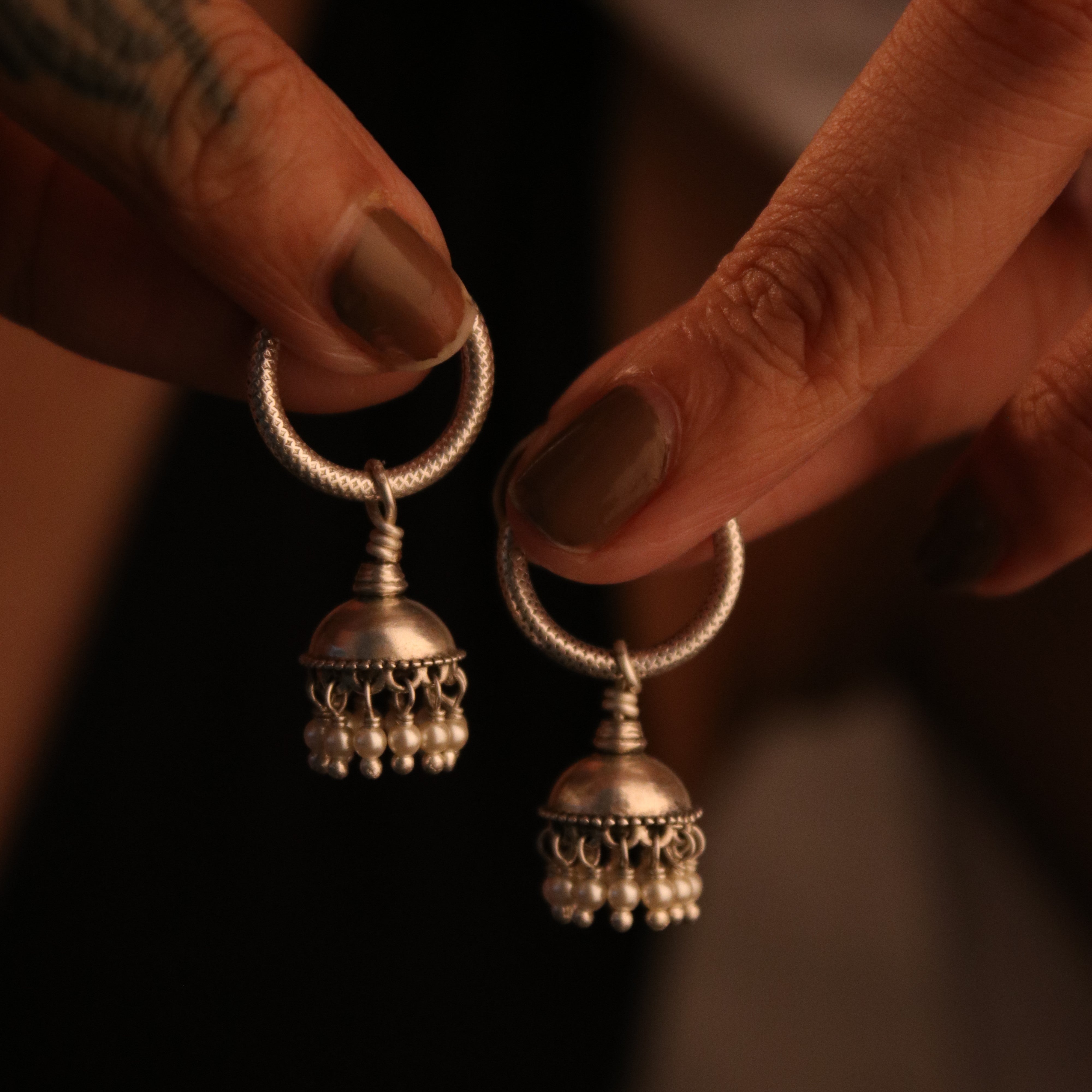 pearl jhumki hoops by moha