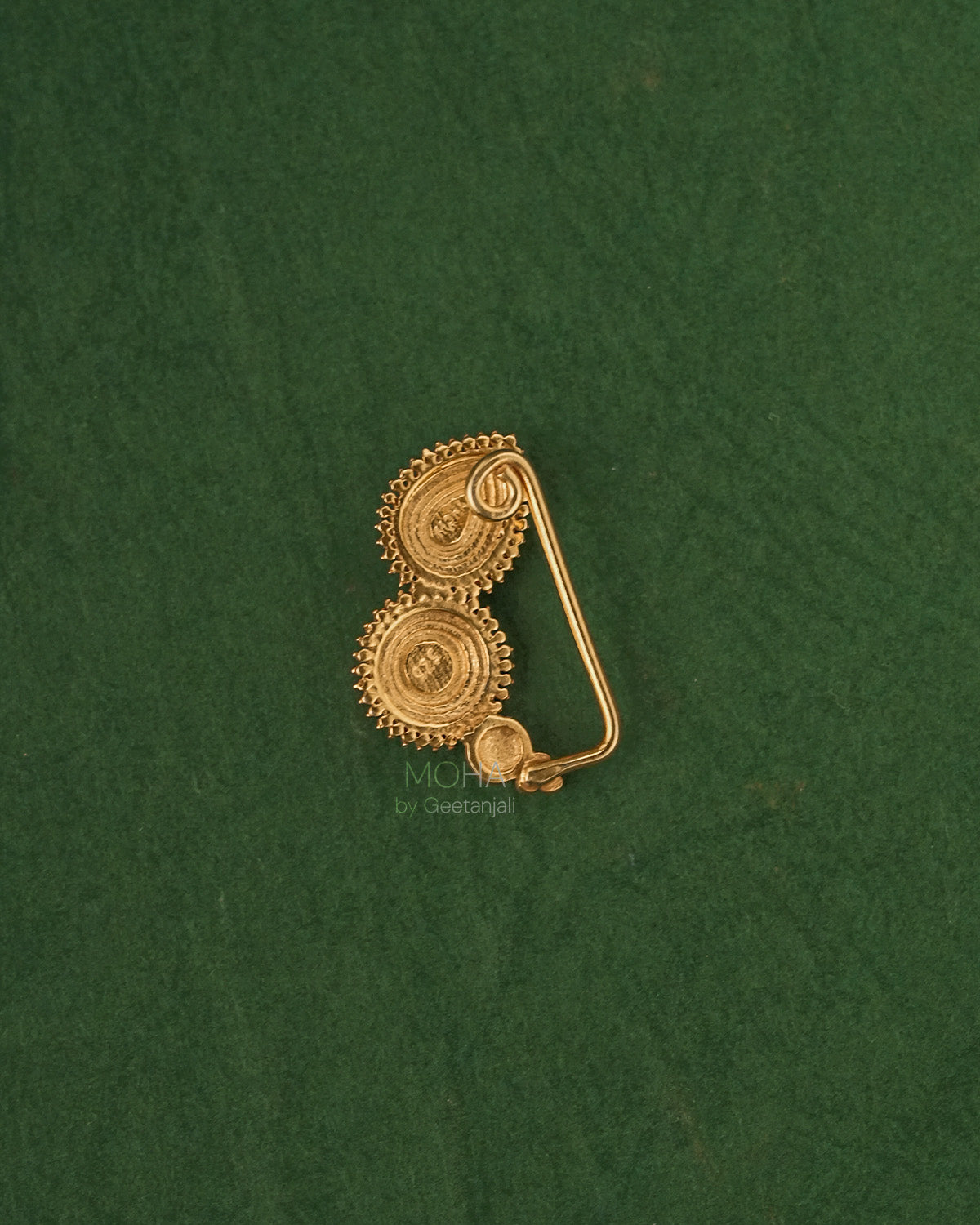 Peshwa Silver Nath Gold Plated (Clip on Left) by MOHA