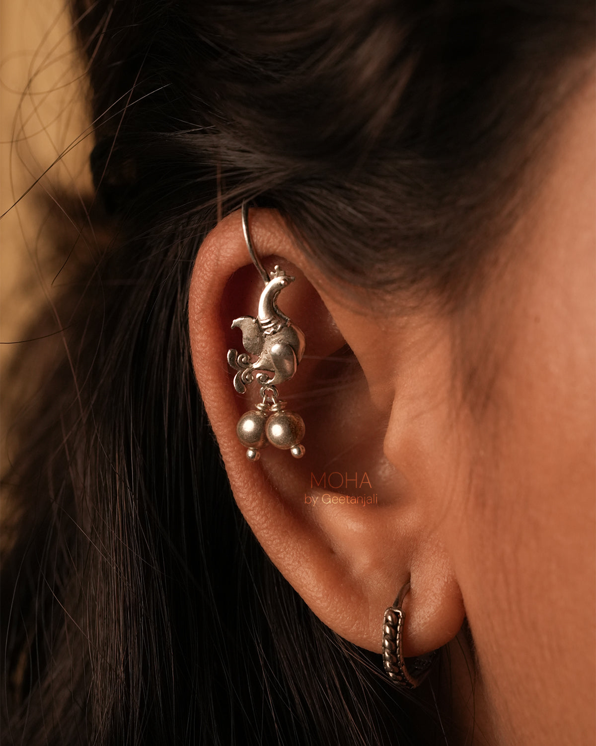 Pihu Silver Bugadi Earrings by MOHA