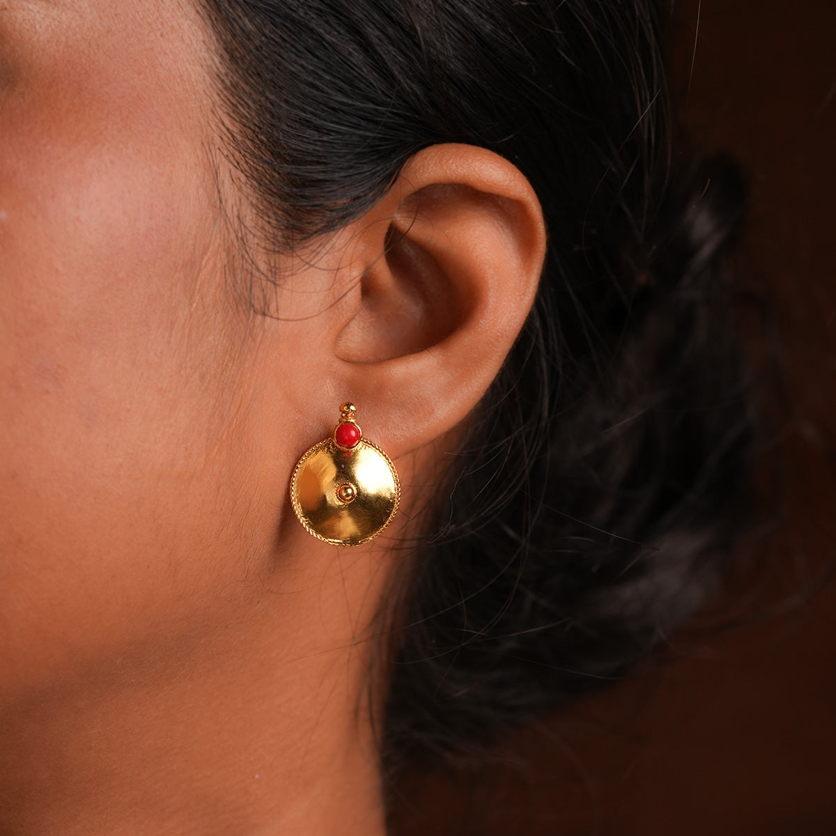 posha silver earrings gold plated by moha