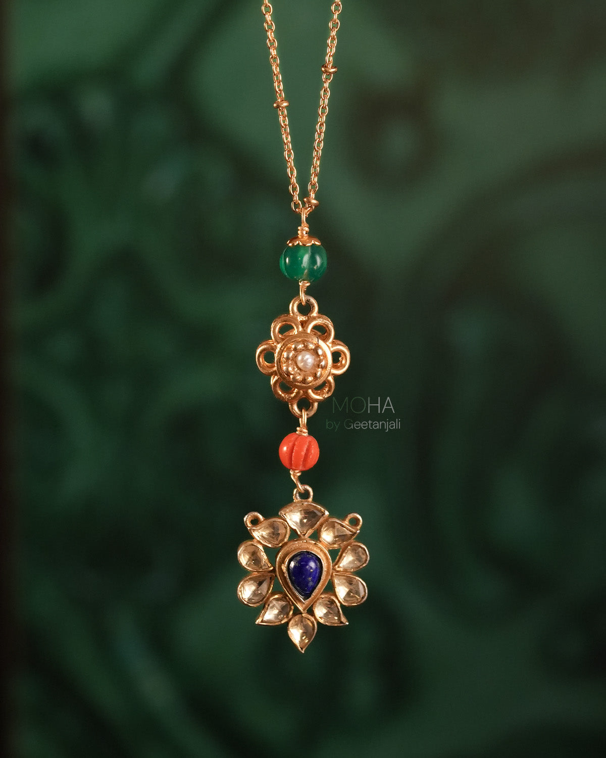 Pranisha Silver Pendant with Chain by MOHA