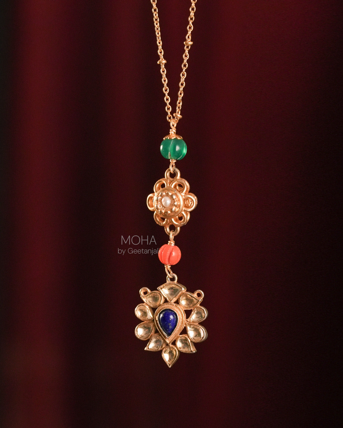Pranisha Silver Pendant with Chain by MOHA