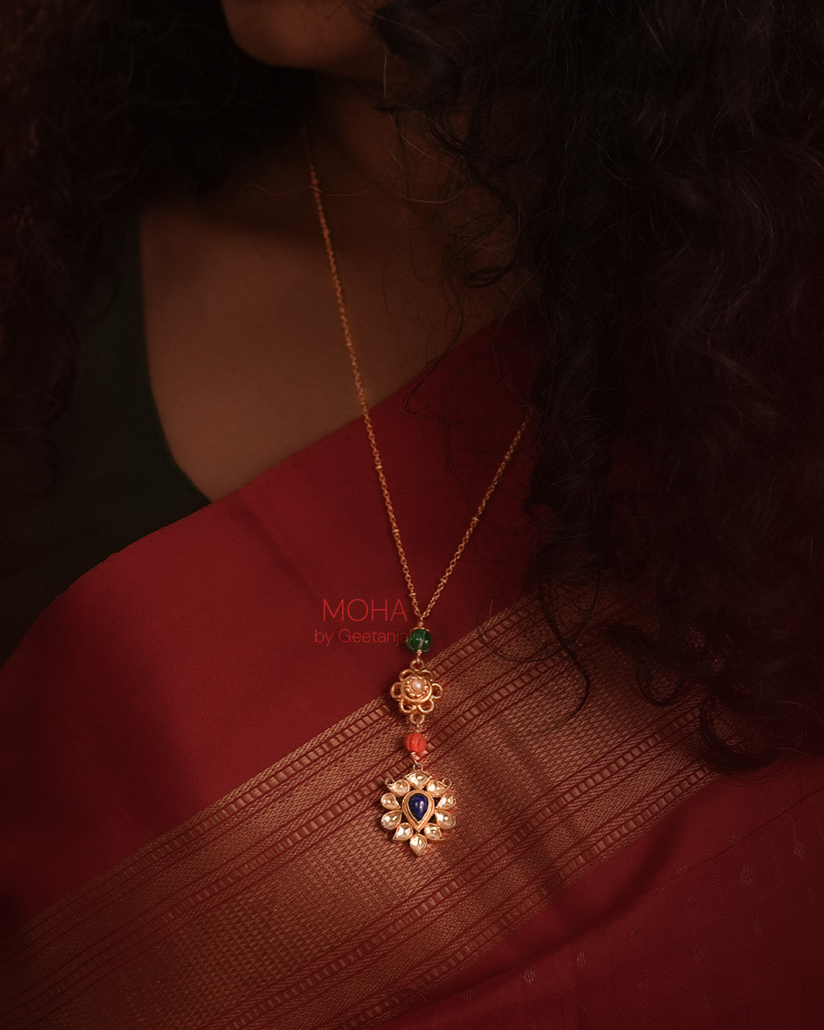 Pranisha Silver Pendant with Chain by MOHA