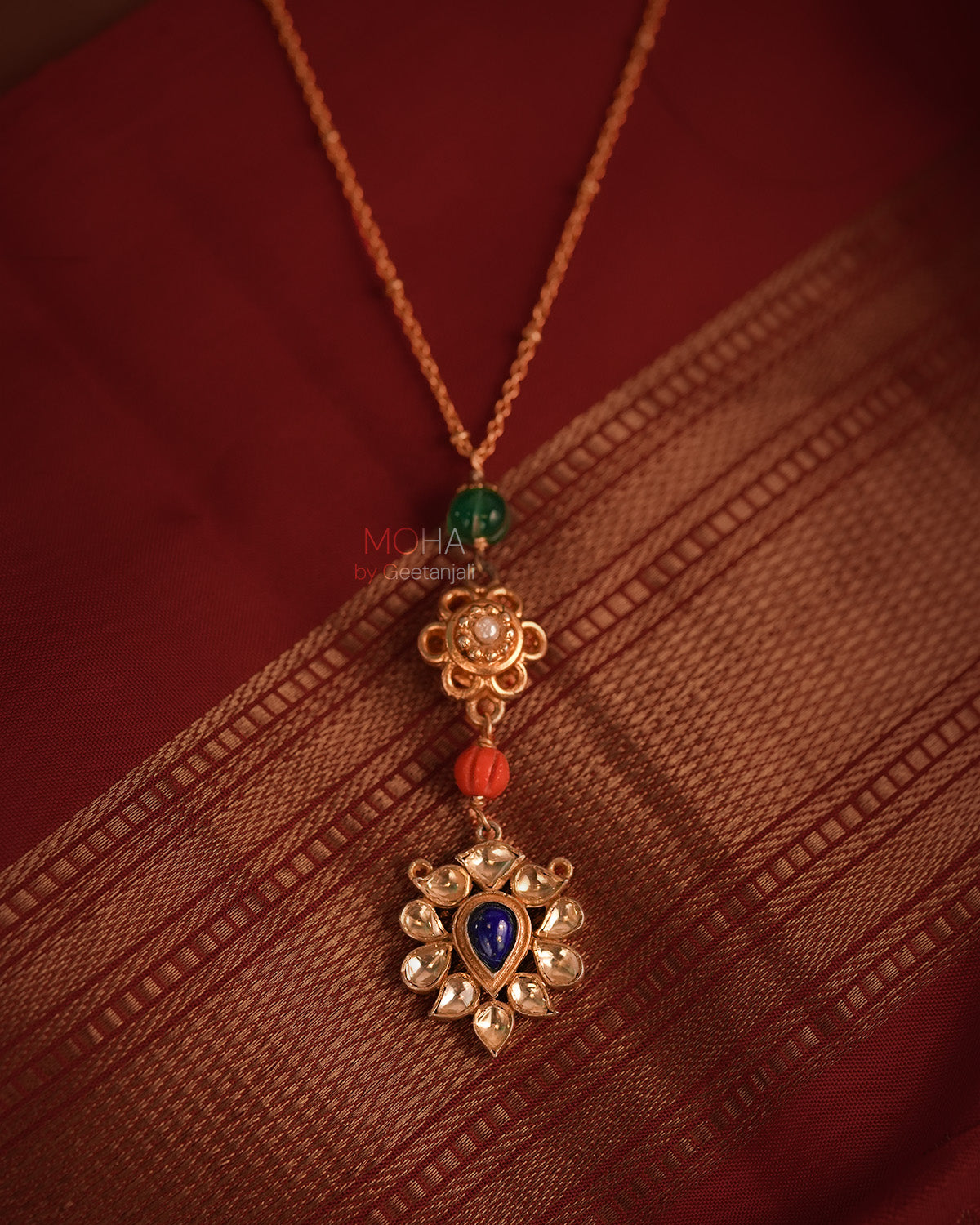 Pranisha Silver Pendant with Chain by MOHA