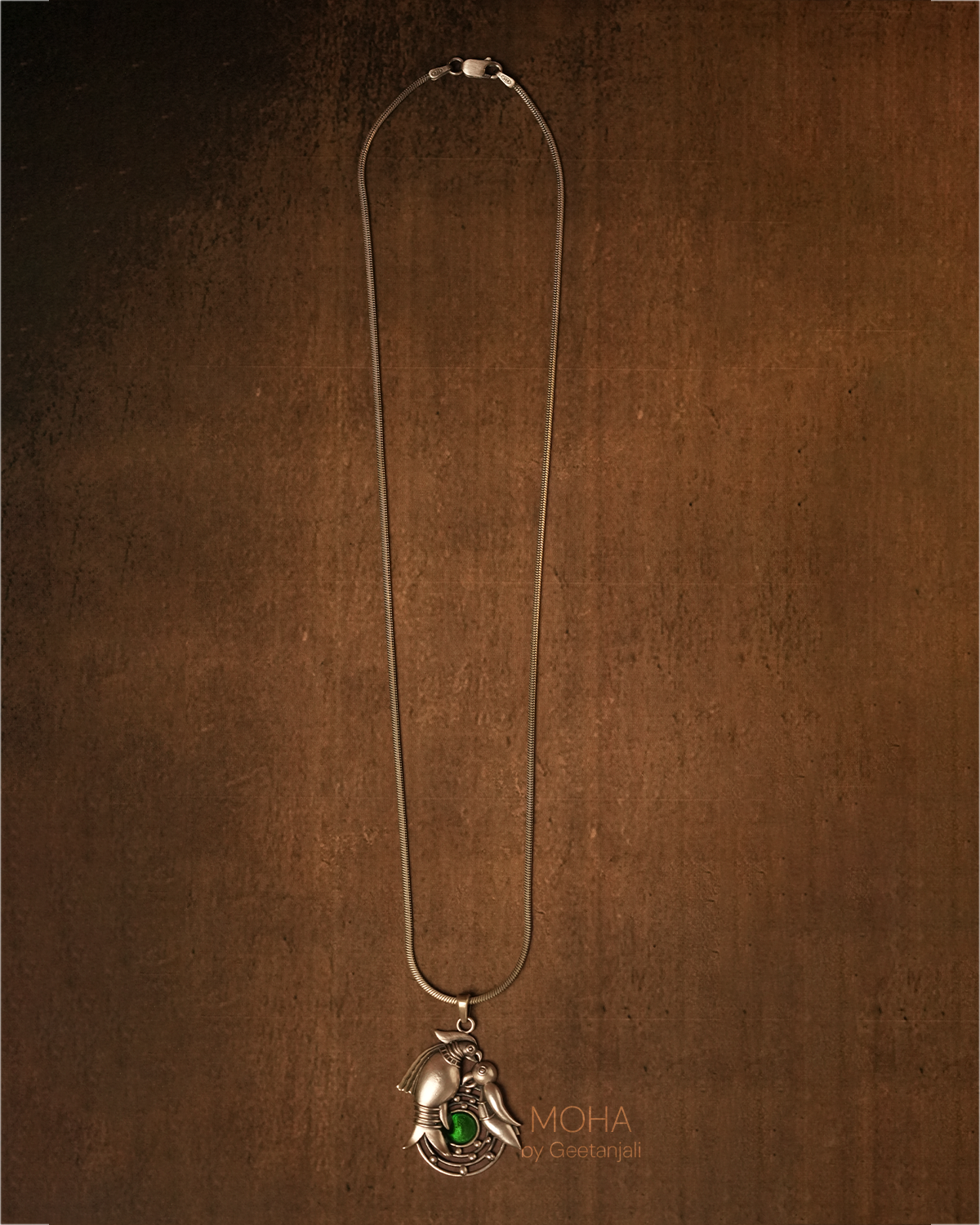 Prem Silver Pendant with chain by MOHA