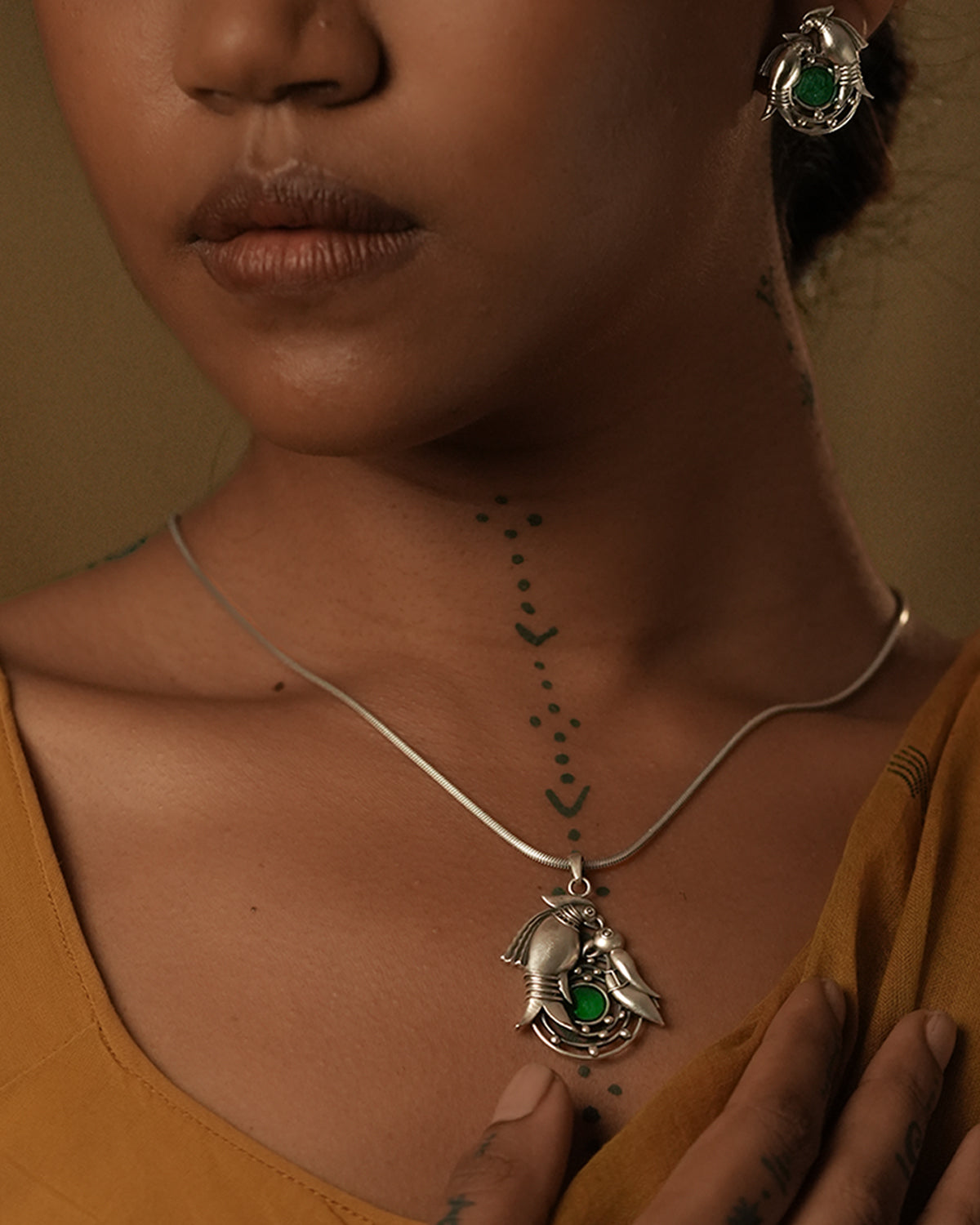 Prem Silver Pendant with chain by MOHA